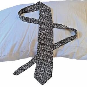 VTG Magic Eye 3D Necktie Father's Day "I ❤ DAD" Brown Geometric Stereoscopic